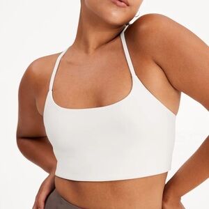 Girlfriend Collective Float Juliet Sports Bra: White Ivory, XS